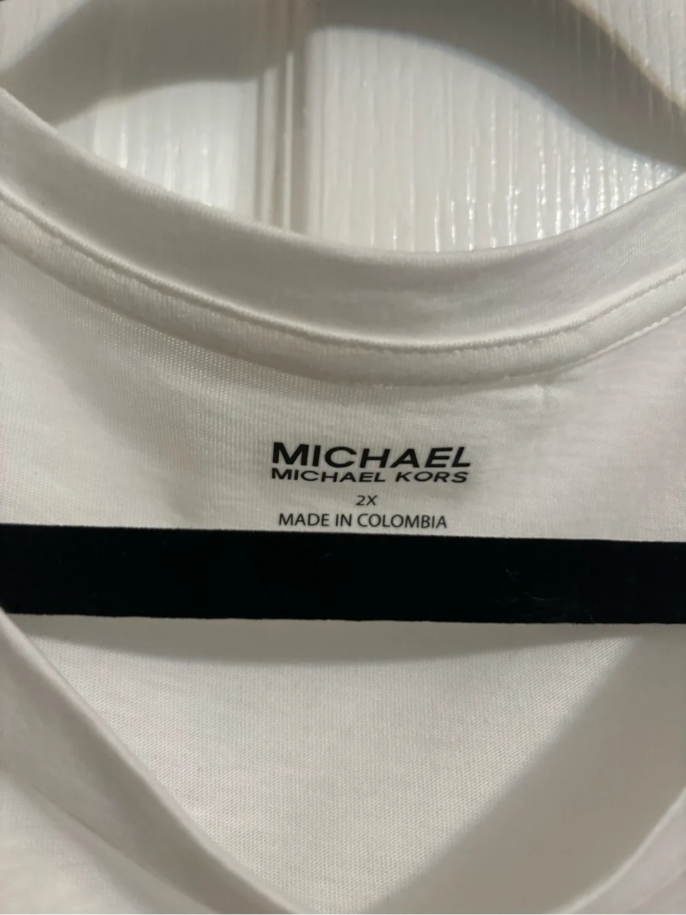 Michael Kors White Tee with Metallic Gold MK Logo